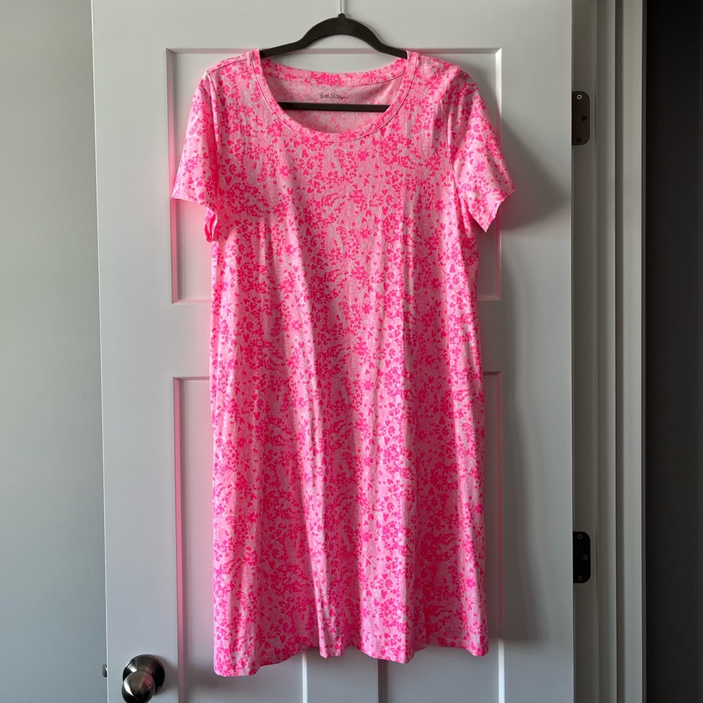 EUC Lilly Pulitzer Cody TShirt Dress Pink Shandy - Picture 3 of 6